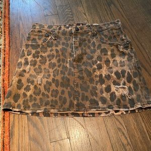 R13 cheetah mini skirt